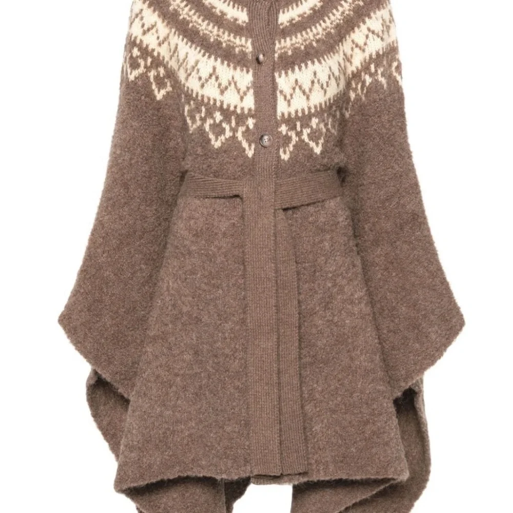 NWT Polo Ralph Lauren Fair Isle Wool-Blend Cape Cardigan - Picture 5 of 7